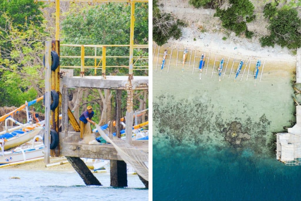 Local fishermen working near the Secret Gilis in Lombok