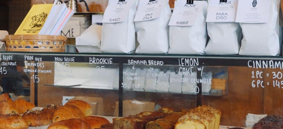 Fresh pastries served at Acmé café in Canggu