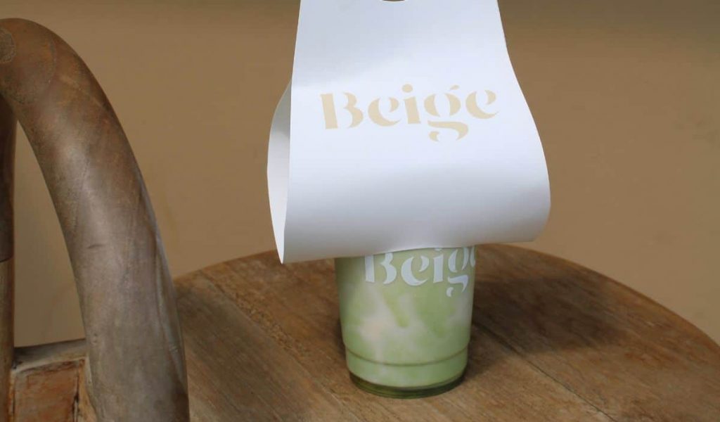 Takeaway matcha latte from Beige Coffee in Canggu