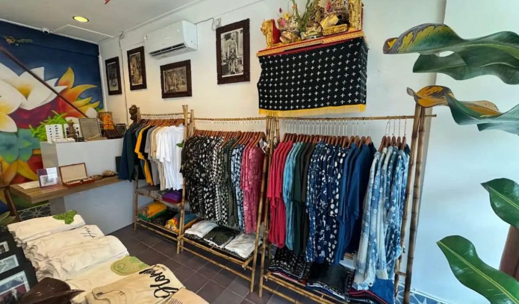 Hormesis Attire, Ubud Hormesis Attire interior with traditional batik-inspired fashion.