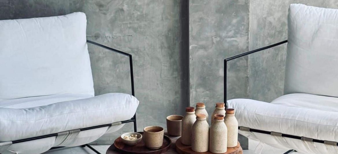 Close-up view of interior design details at Ulu Spa in Canggu