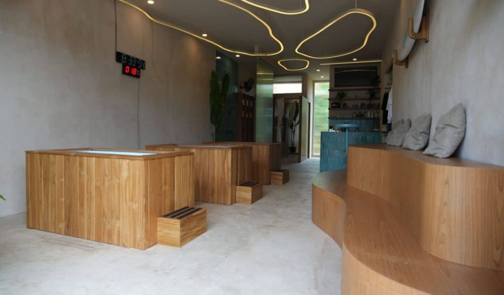 Ice Break Uluwatu – Ice Bath Area Ice bath tubs at Ice Break recovery studio in Uluwatu
