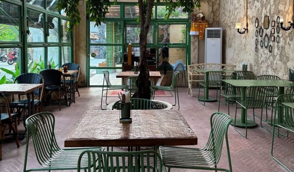Interior of Jackfruit Café in Bali with cozy seating and natural light