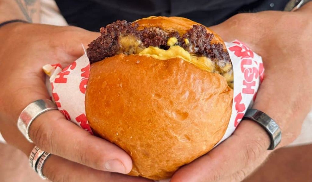 Mush Burger Uluwatu Gourmet burger from Mush Burger with juicy patty, fresh toppings, and homemade bun.