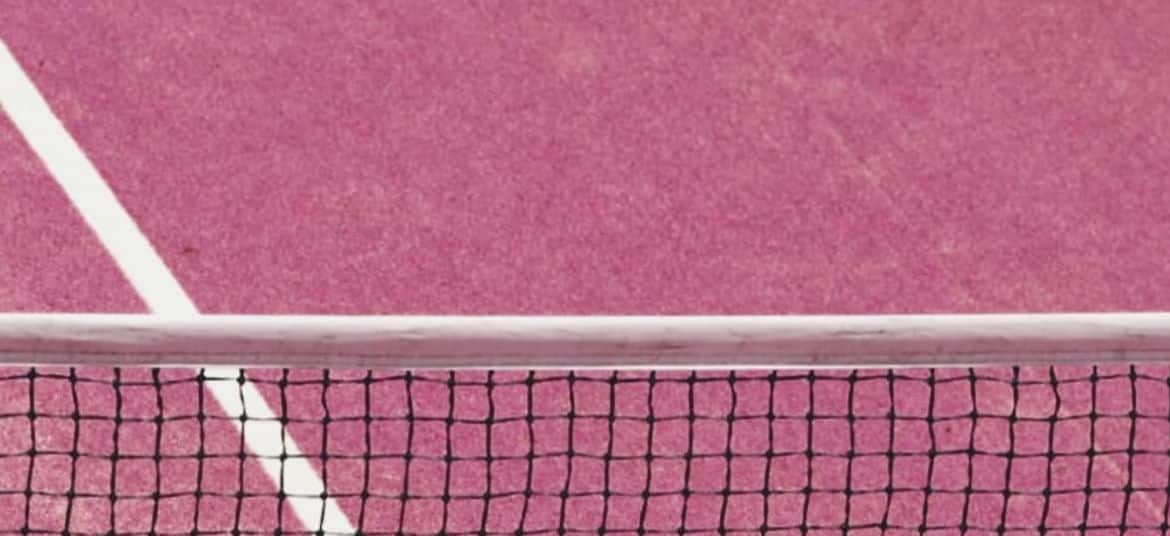 The Ground Padel Court Zoom Close-up of pink padel court at The Ground in Uluwatu, Bali
