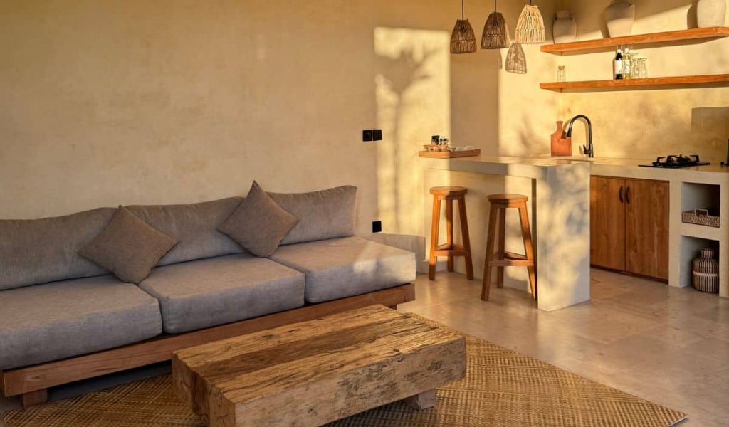 Olea Villas – Stylish Tropical Living Room Modern tropical living room at Olea Villas